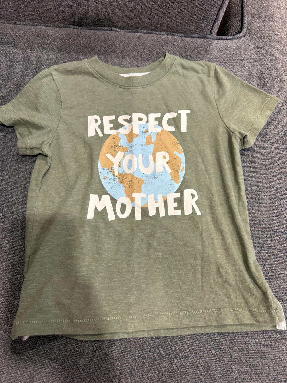 okie dokie Olive Green "Respect Your Mother" Graphic Tee